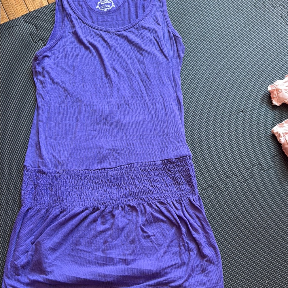 Prana Purple drop waist sheer coverup Dress